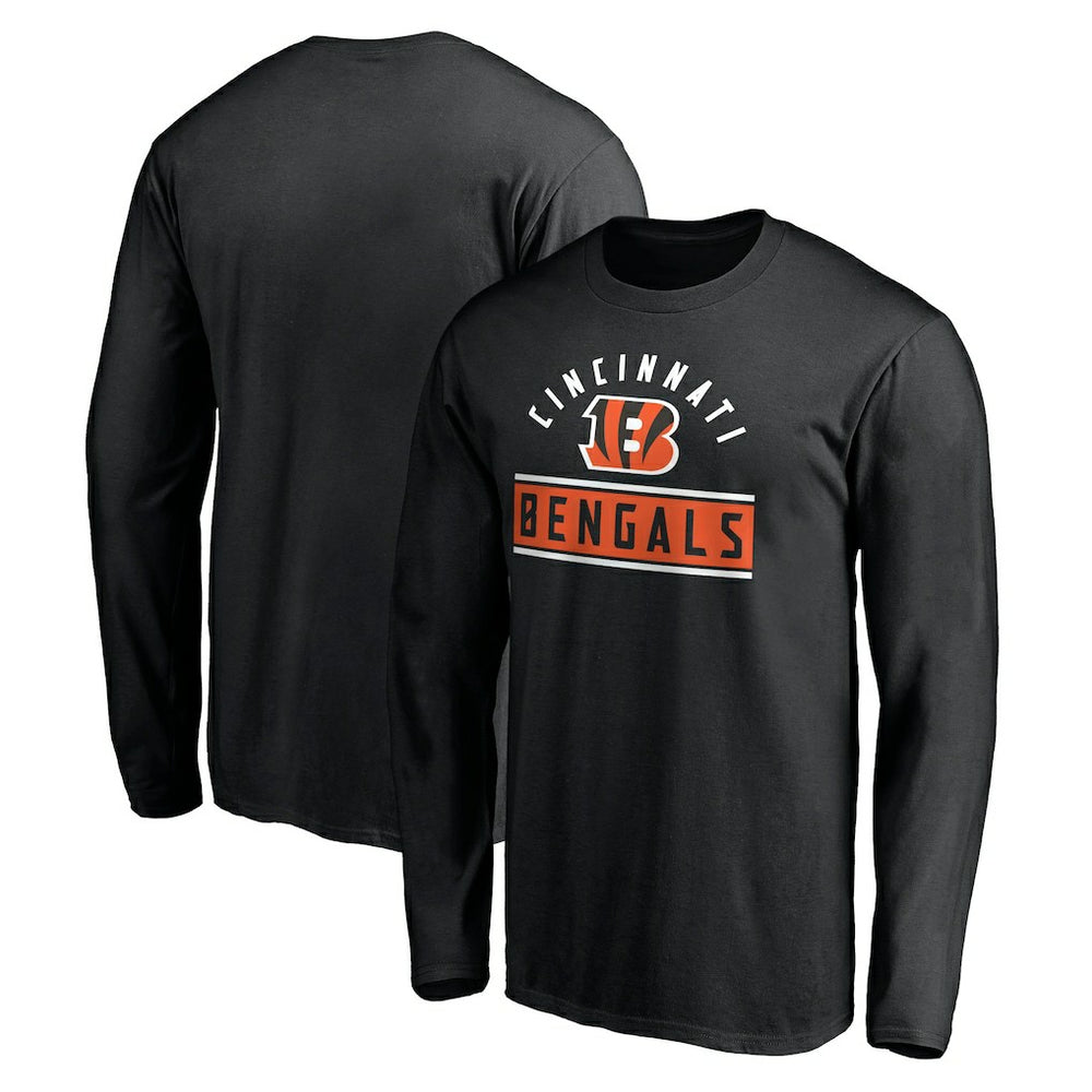 Cincinnati Bengals Team Arch Knockout Long Sleeve T-Shirt Black