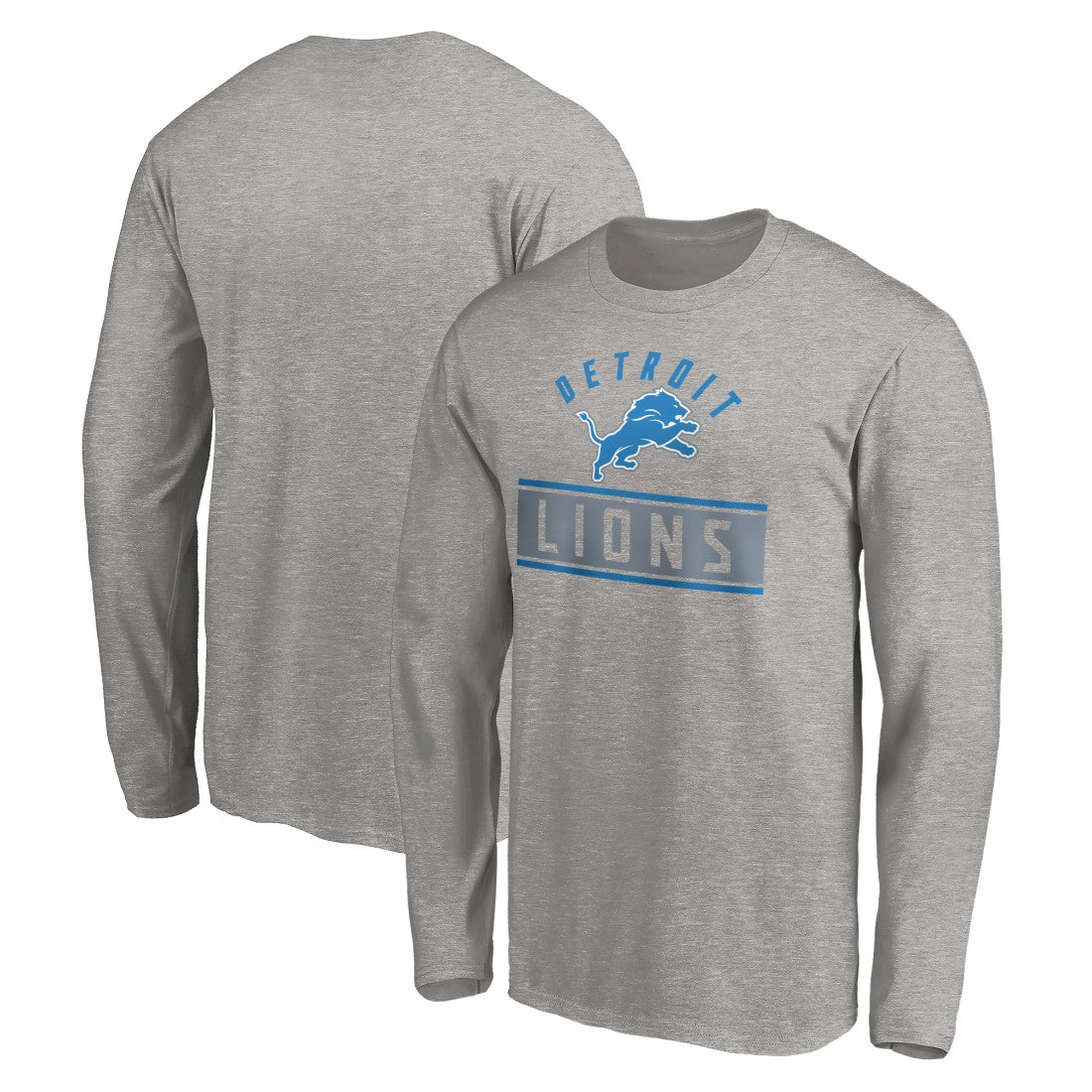 Detroit Lions Team Arch Knockout Long Sleeve T-Shirt Heather Gray