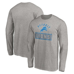 Detroit Lions Team Arch Knockout Long Sleeve T-Shirt Heather Gray