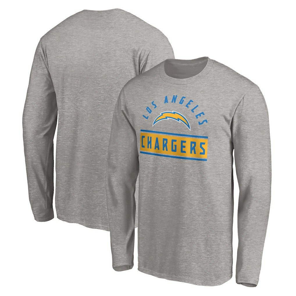 Los Angeles Chargers Team Arch Knockout Long Sleeve T-Shirt Heather Gray
