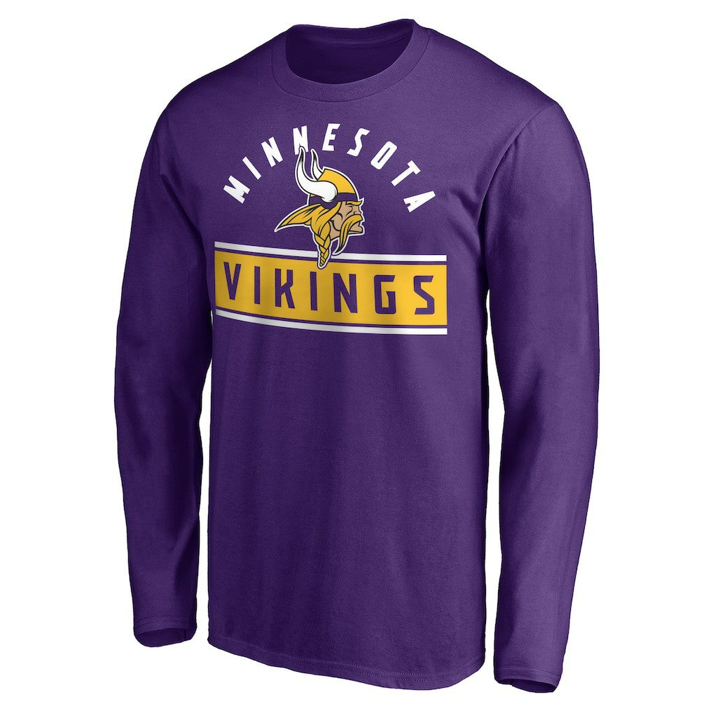 Minnesota Vikings Team Arch Knockout Long Sleeve T-Shirt Purple