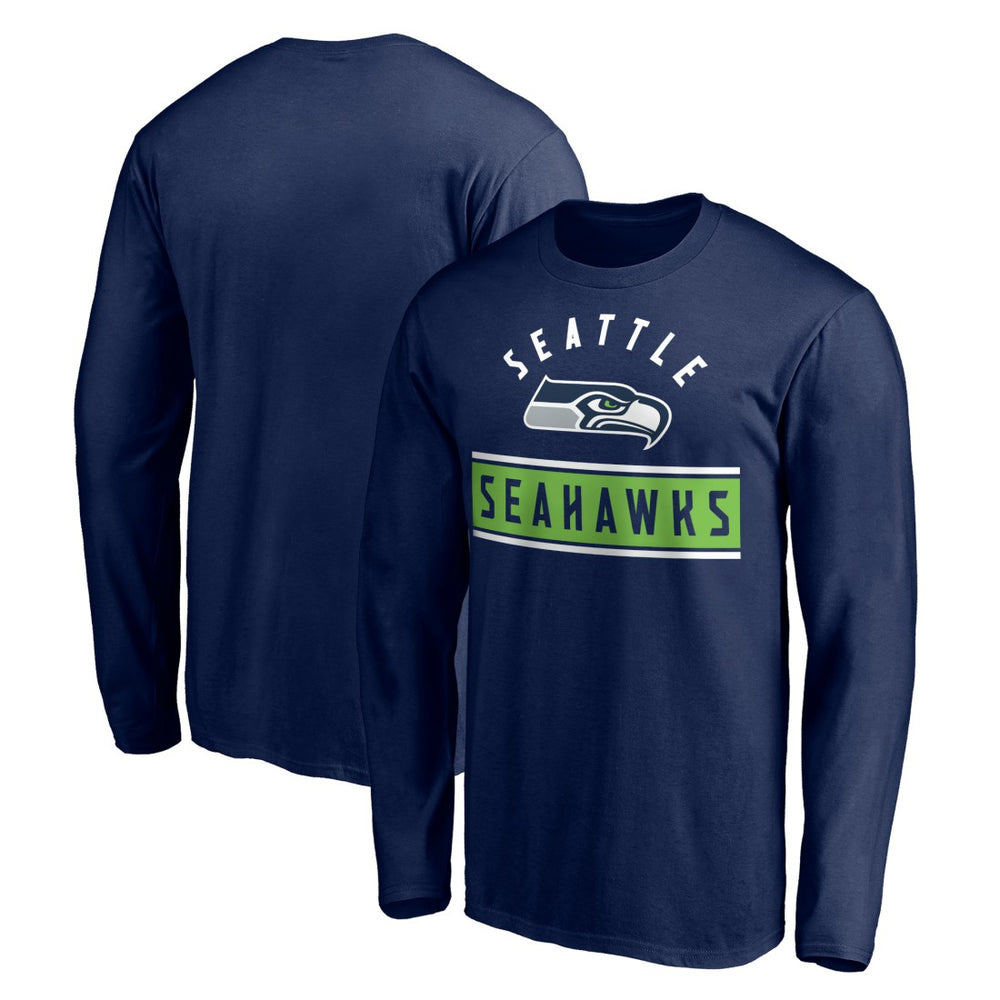 Seattle Seahawks Team Arch Knockout Long Sleeve T-Shirt College Navy
