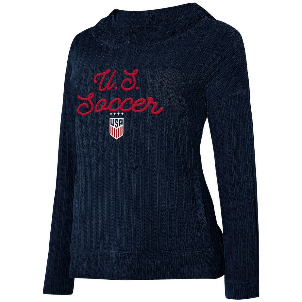 USWNT Concepts Sport Women's Linger Long Sleeve Hooded Top Navy sale