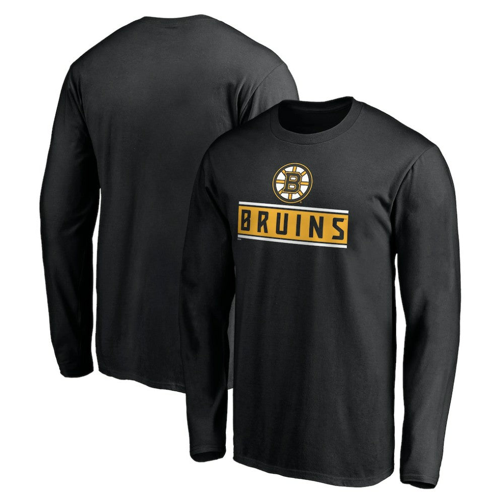 NHL Boston Bruins Team Arch Knockout Long Sleeve T-Shirt - Black