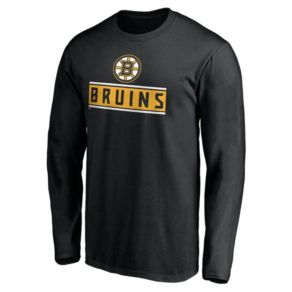 NHL Boston Bruins Team Arch Knockout Long Sleeve T-Shirt - Black