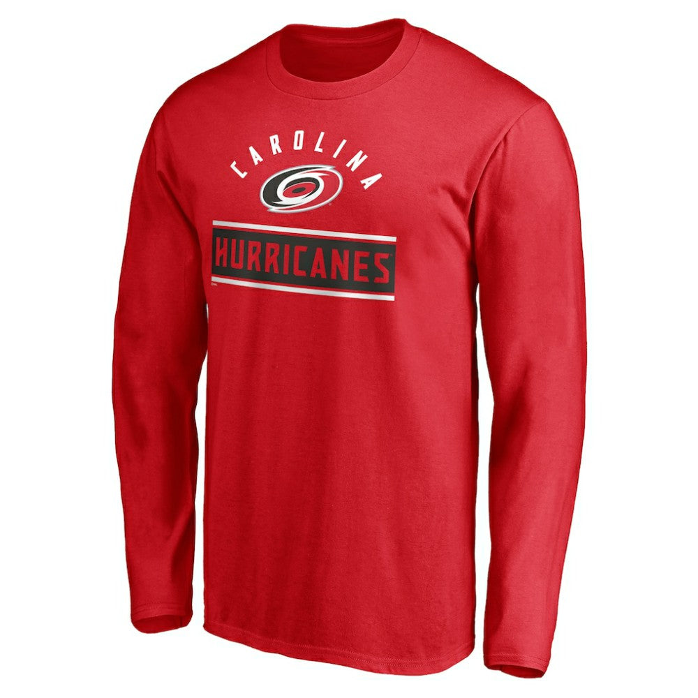 NHL Carolina Hurricanes Team Arch Knockout Long Sleeve T-Shirt - Red