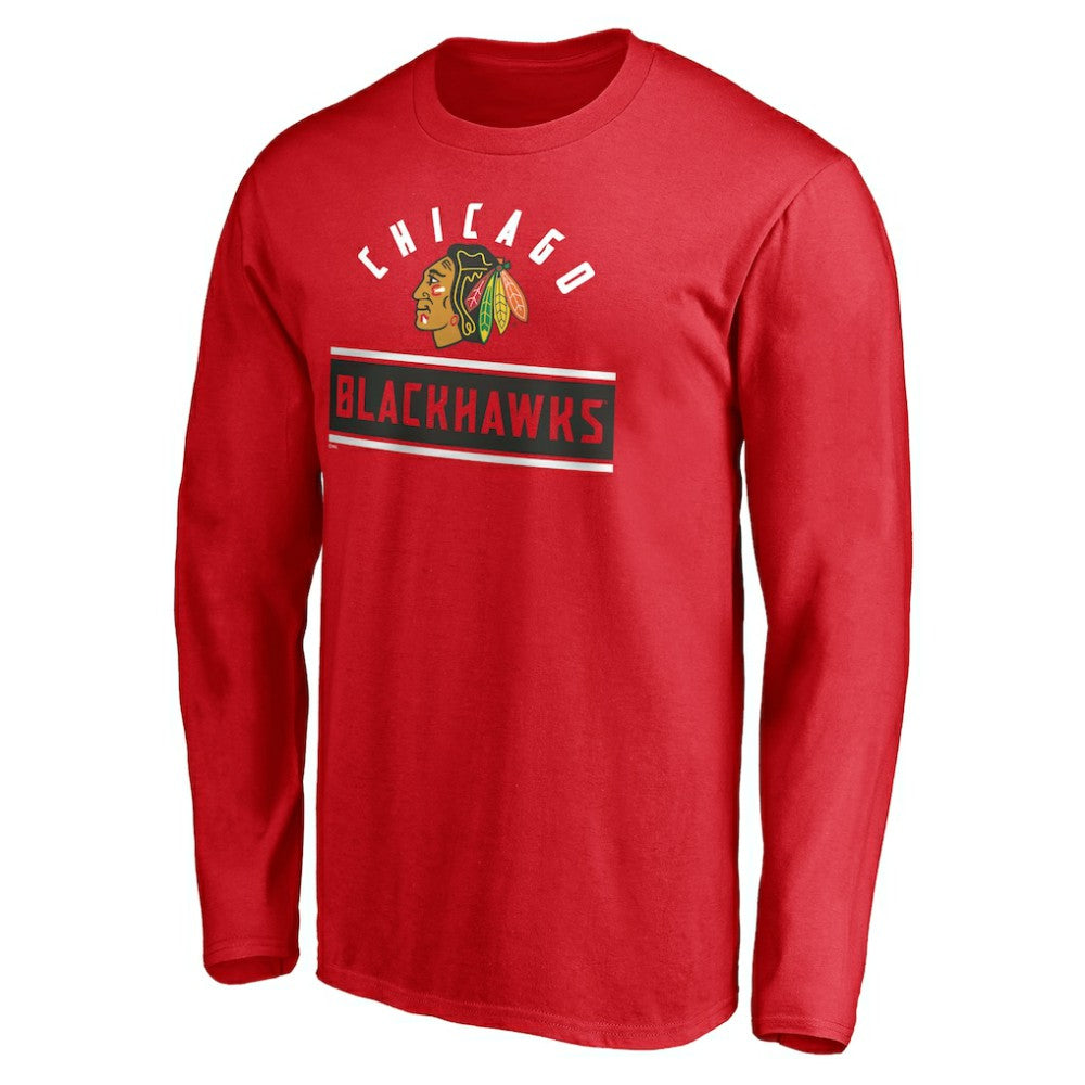 NHL Chicago Blackhawks Team Arch Knockout Long Sleeve T-Shirt - Red