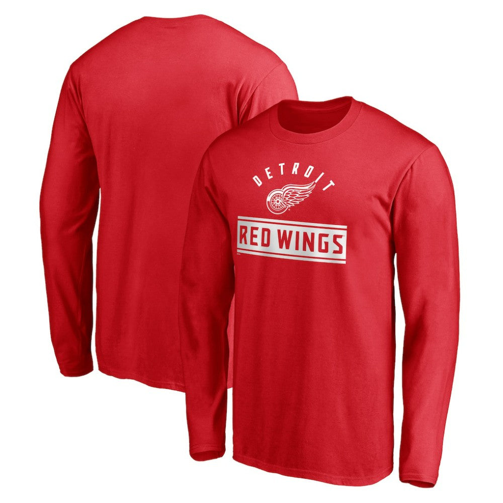 NHL Detroit Red Wings Team Arch Knockout Long Sleeve T-Shirt - Red