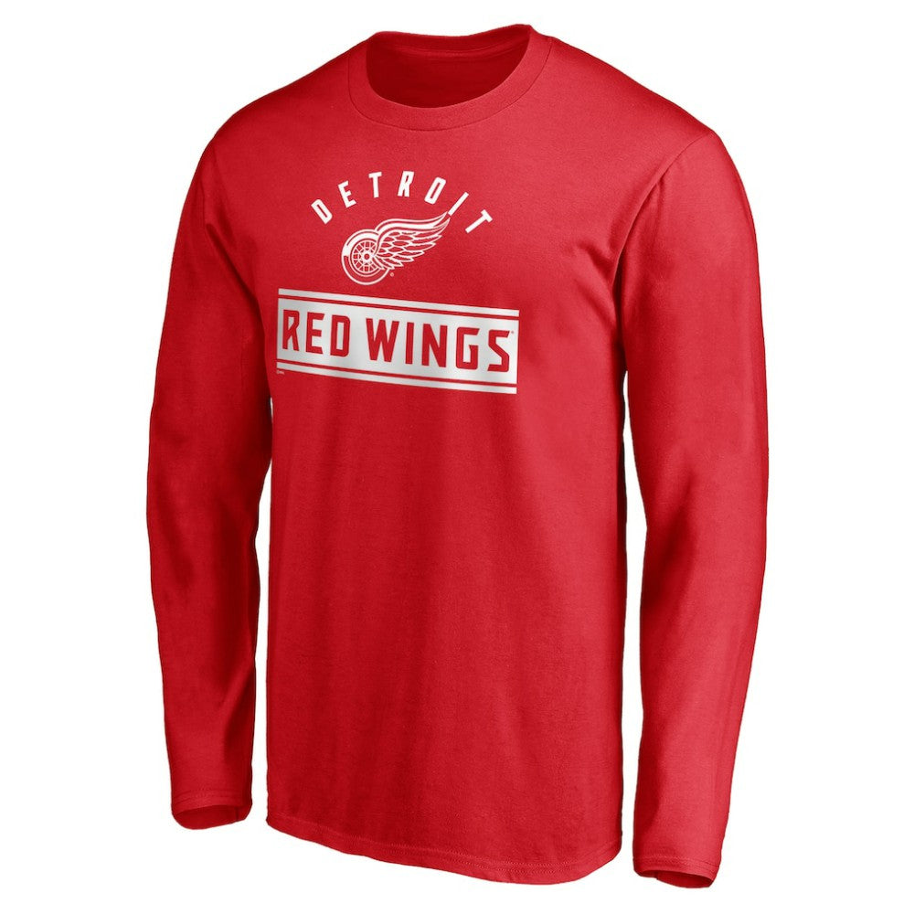 NHL Detroit Red Wings Team Arch Knockout Long Sleeve T-Shirt - Red
