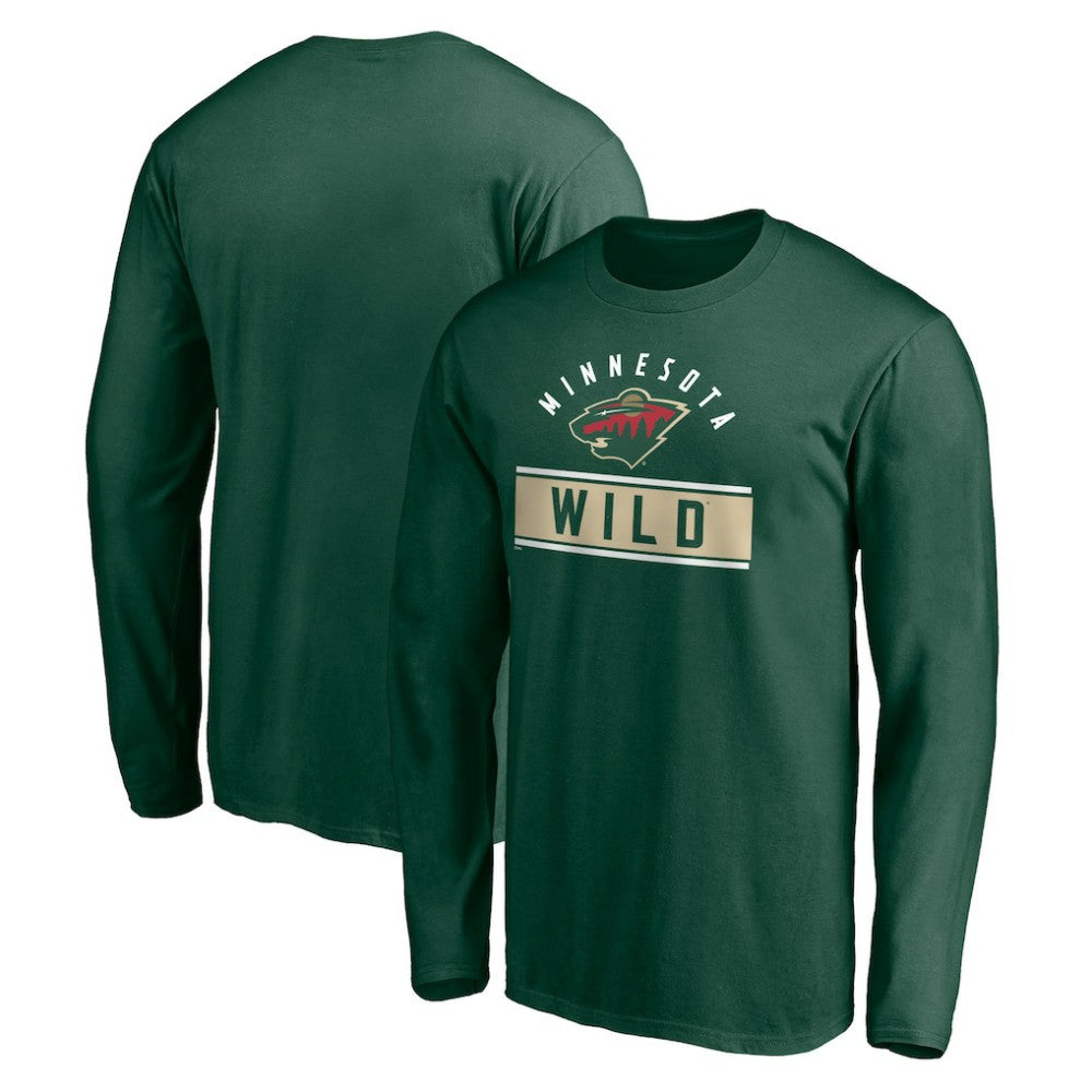 NHL Minnesota Wild Team Arch Knockout Long Sleeve T-Shirt - Green
