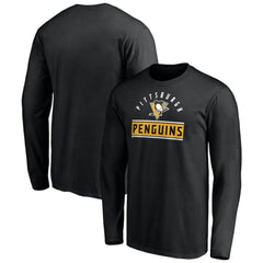 NHL Pittsburgh Penguins Team Arch Knockout Long Sleeve T-Shirt - Black