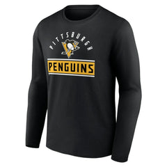 NHL Pittsburgh Penguins Team Arch Knockout Long Sleeve T-Shirt - Black