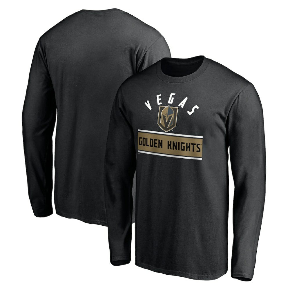 NHL Vegas Golden Knights Team Arch Knockout Long Sleeve T-Shirt - Black