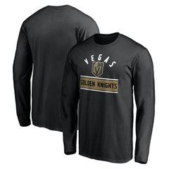 NHL Vegas Golden Knights Team Arch Knockout Long Sleeve T-Shirt - Black