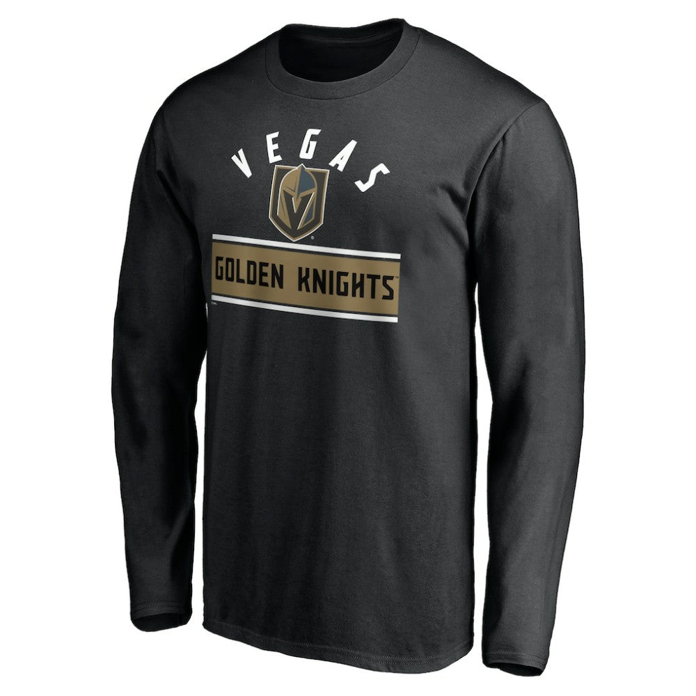 NHL Vegas Golden Knights Team Arch Knockout Long Sleeve T-Shirt - Black