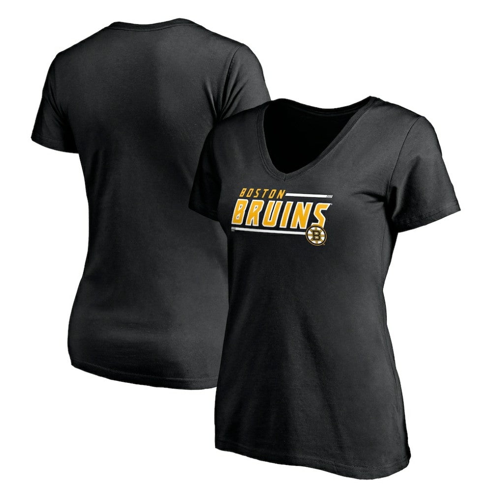 NHL Boston Bruins Women's Mascot In Bounds V-Neck T-Shirt - Black