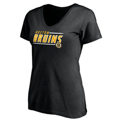 NHL Boston Bruins Women's Mascot In Bounds V-Neck T-Shirt - Black