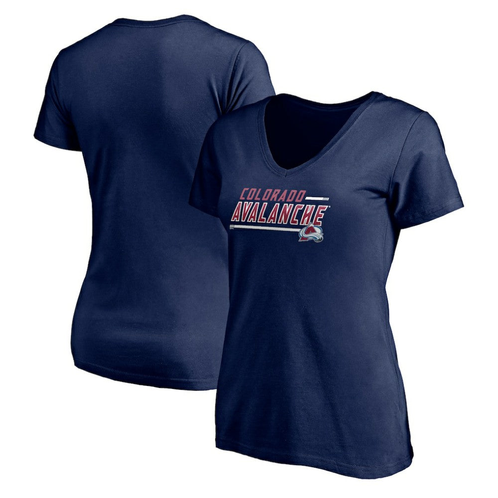 NHL Colorado Avalanche Women's Mascot In Bounds V-Neck T-Shirt - Navy