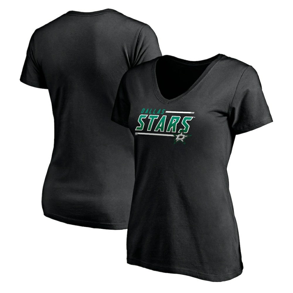 NHL Dallas Stars Women's Mascot In Bounds V-Neck T-Shirt - Black