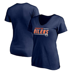 NHL Edmonton Oilers Women's Mascot In Bounds V-Neck T-Shirt - Navy