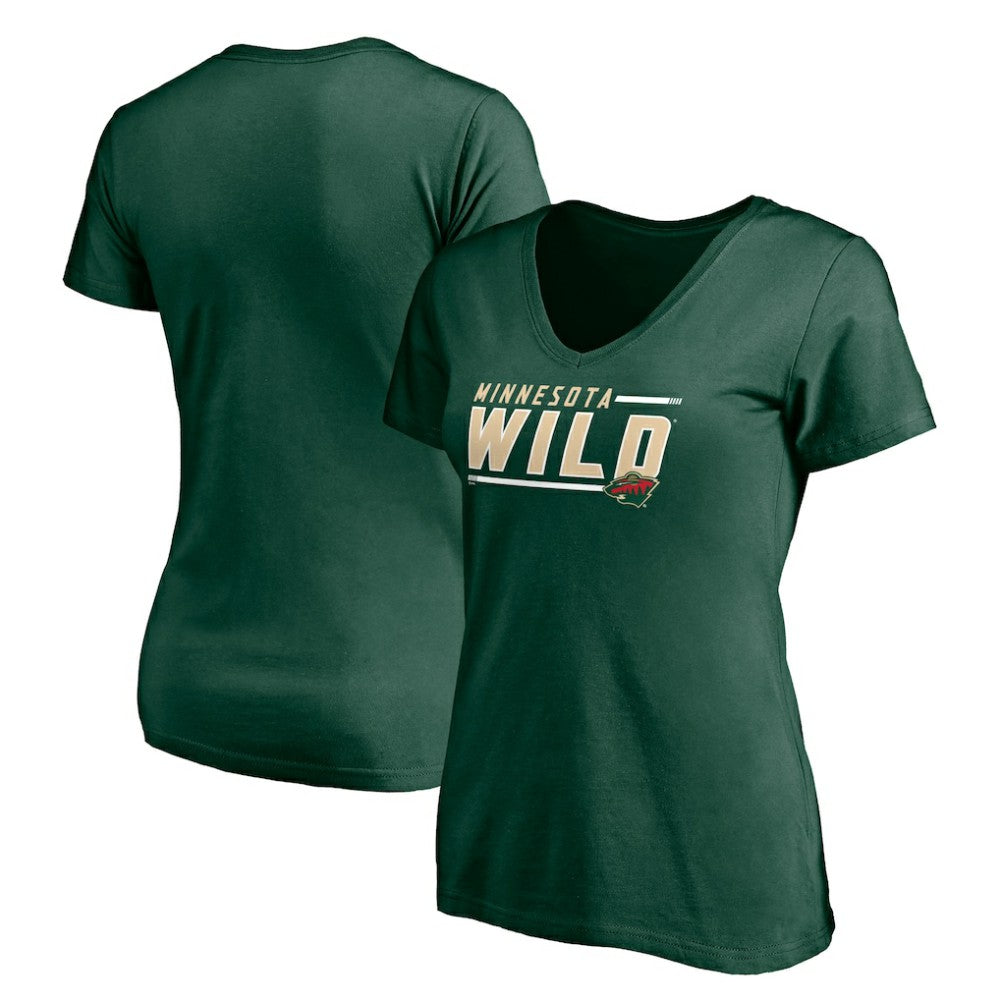 NHL Minnesota Wild Women's Mascot In Bounds V-Neck T-Shirt - Green