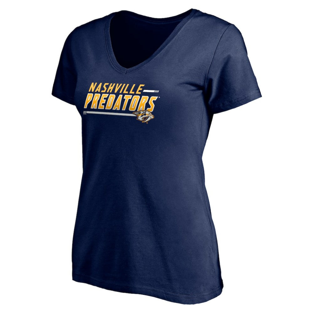 NHL Nashville Predators Women's Mascot In Bounds V-Neck T-Shirt - Navy