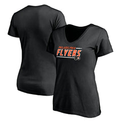 NHL Philadelphia Flyers Women's Mascot In Bounds V-Neck T-Shirt - Black