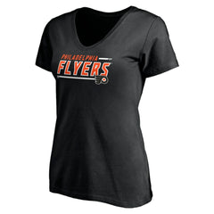 NHL Philadelphia Flyers Women's Mascot In Bounds V-Neck T-Shirt - Black