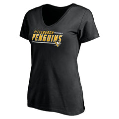 NHL Pittsburgh Penguins Women's Mascot In Bounds V-Neck T-Shirt - Black