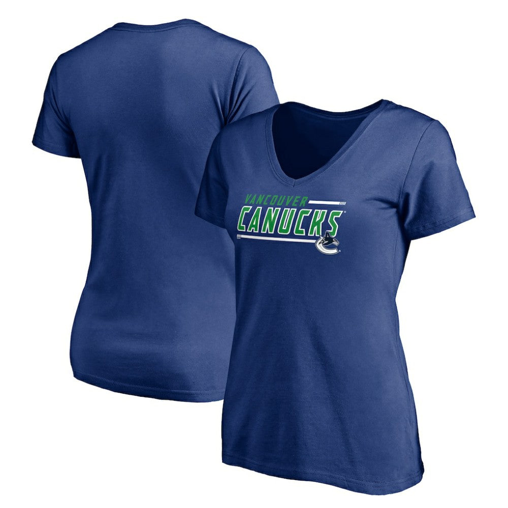 NHL Vancouver Canucks Women's Mascot In Bounds V-Neck T-Shirt - Blue