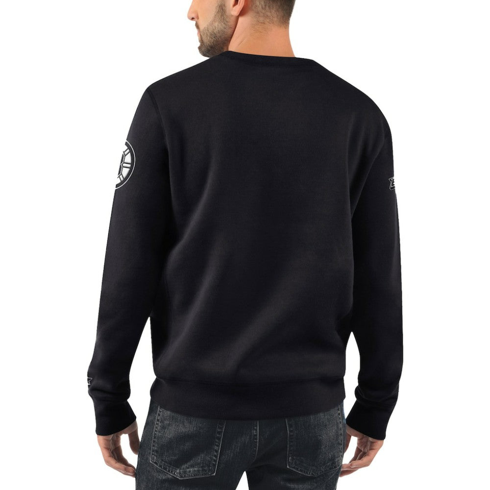 NHL Boston Bruins Starter x NHL Black Ice Cross Check Pullover Sweatshirt - Black