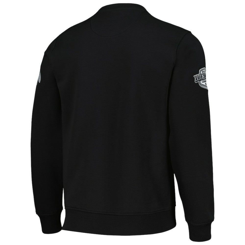 NHL Chicago Blackhawks Starter x NHL Black Ice Cross Check Pullover Sweatshirt - Black