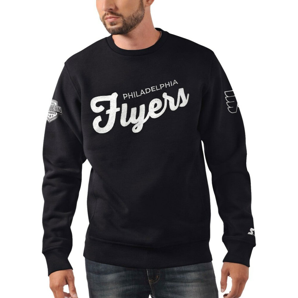 NHL Philadelphia Flyers Starter x NHL Black Ice Cross Check Pullover Sweatshirt - Black