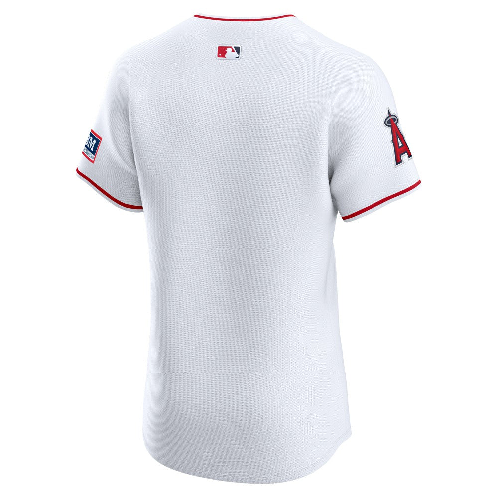 Los Angeles Angels Nike Home Elite Patch Jersey - White Jerseys