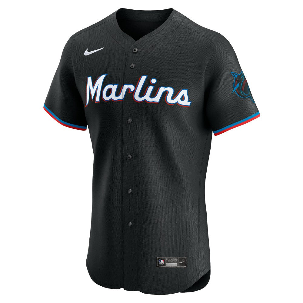 Miami Marlins Nike Alternate Vapor Premier Elite Patch Jersey - Black Jerseys