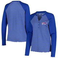 Buffalo Bills Antigua Women's Maverick Waffle Henley Long Sleeve T-Shirt Royal