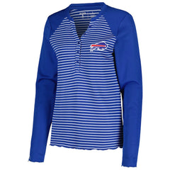 Buffalo Bills Antigua Women's Maverick Waffle Henley Long Sleeve T-Shirt Royal