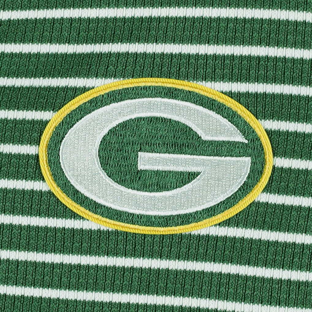 Green Bay Packers Antigua Women's Maverick Waffle Henley Long Sleeve T-Shirt Green