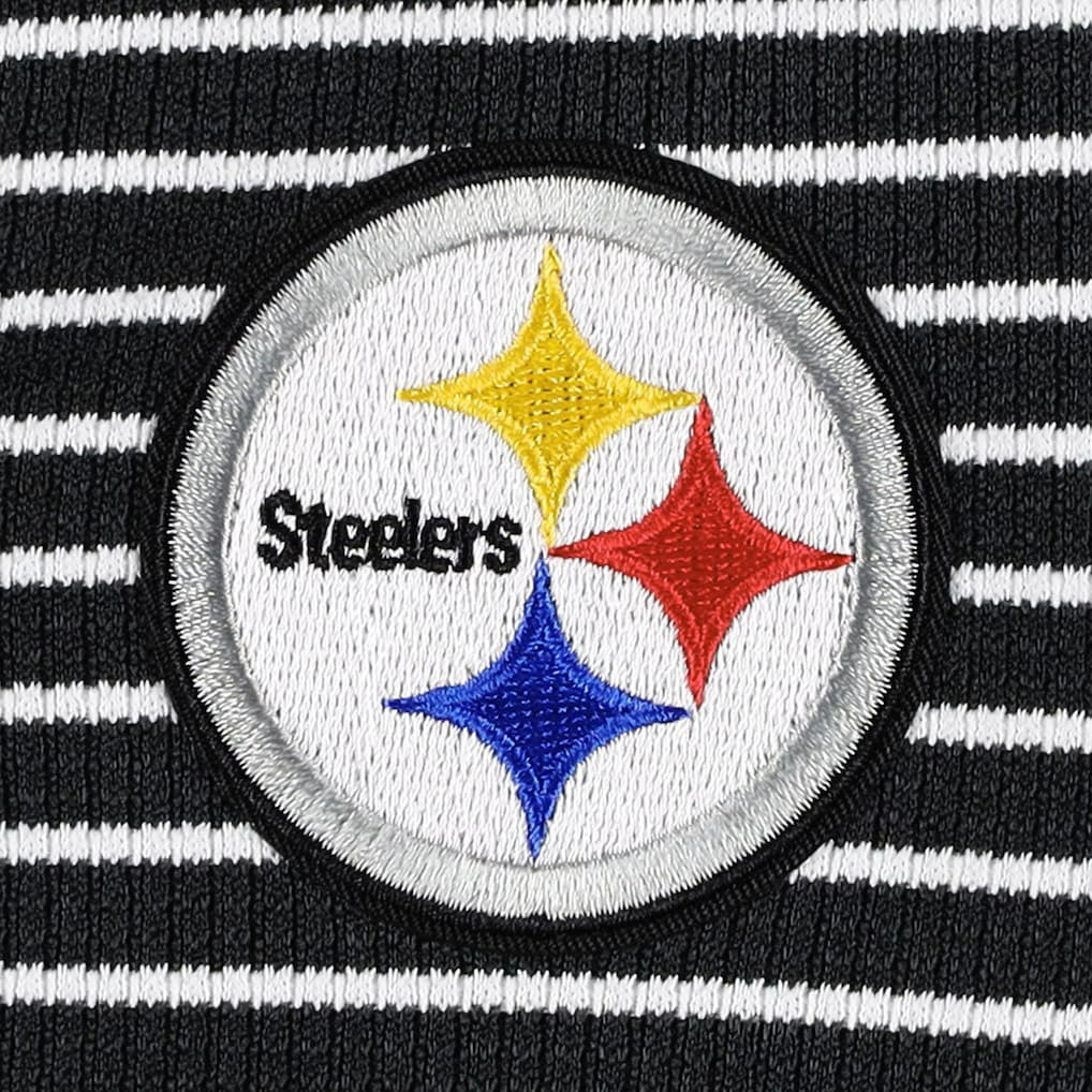 Pittsburgh Steelers Antigua Women's Maverick Waffle Henley Long Sleeve T-Shirt Black