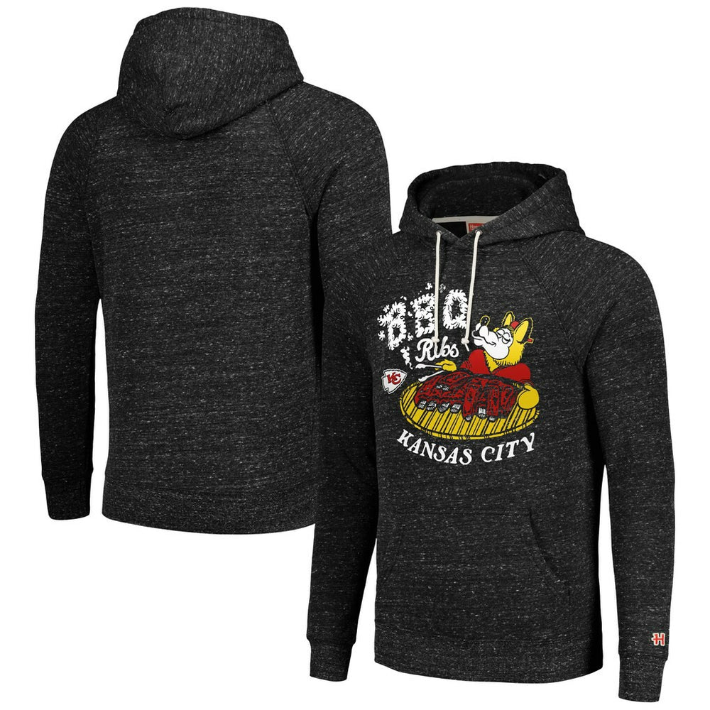 Kansas City Chiefs Homage Unisex NFL x Guy Fieri’s Flavortown Tri-Blend Pullover Hoodie Charcoal