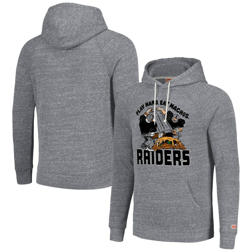 Las Vegas Raiders Homage Unisex NFL x Guy Fieri’s Flavortown Tri-Blend Pullover Hoodie Gray