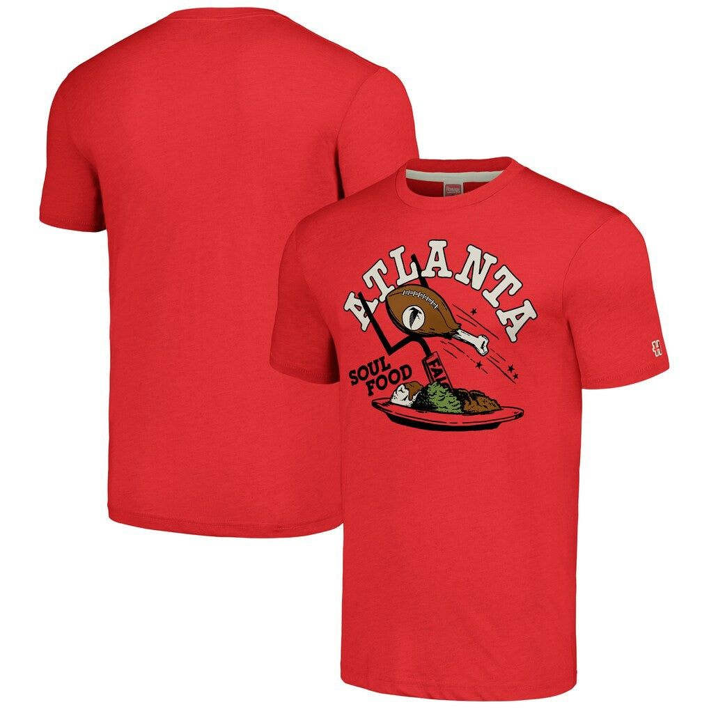 Atlanta Falcons Homage Unisex NFL x Guy Fieri’s Flavortown Tri-Blend T-Shirt Red