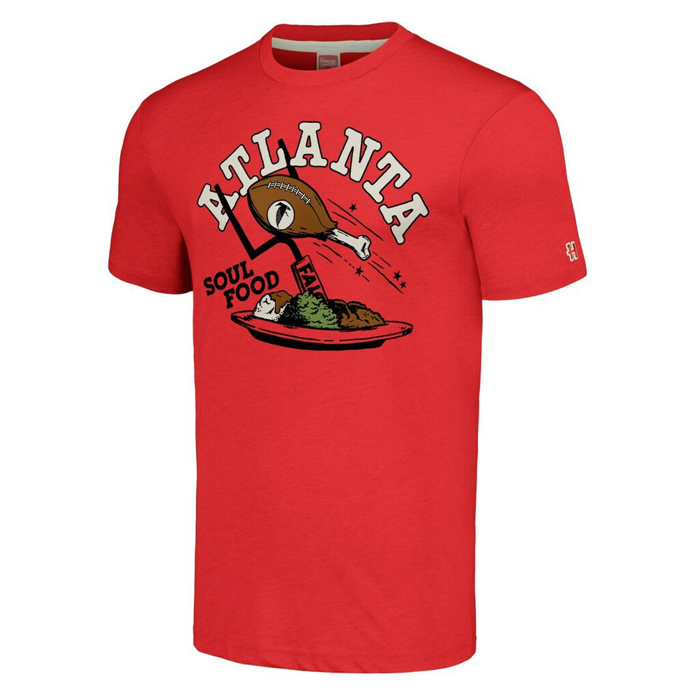 Atlanta Falcons Homage Unisex NFL x Guy Fieri’s Flavortown Tri-Blend T-Shirt Red