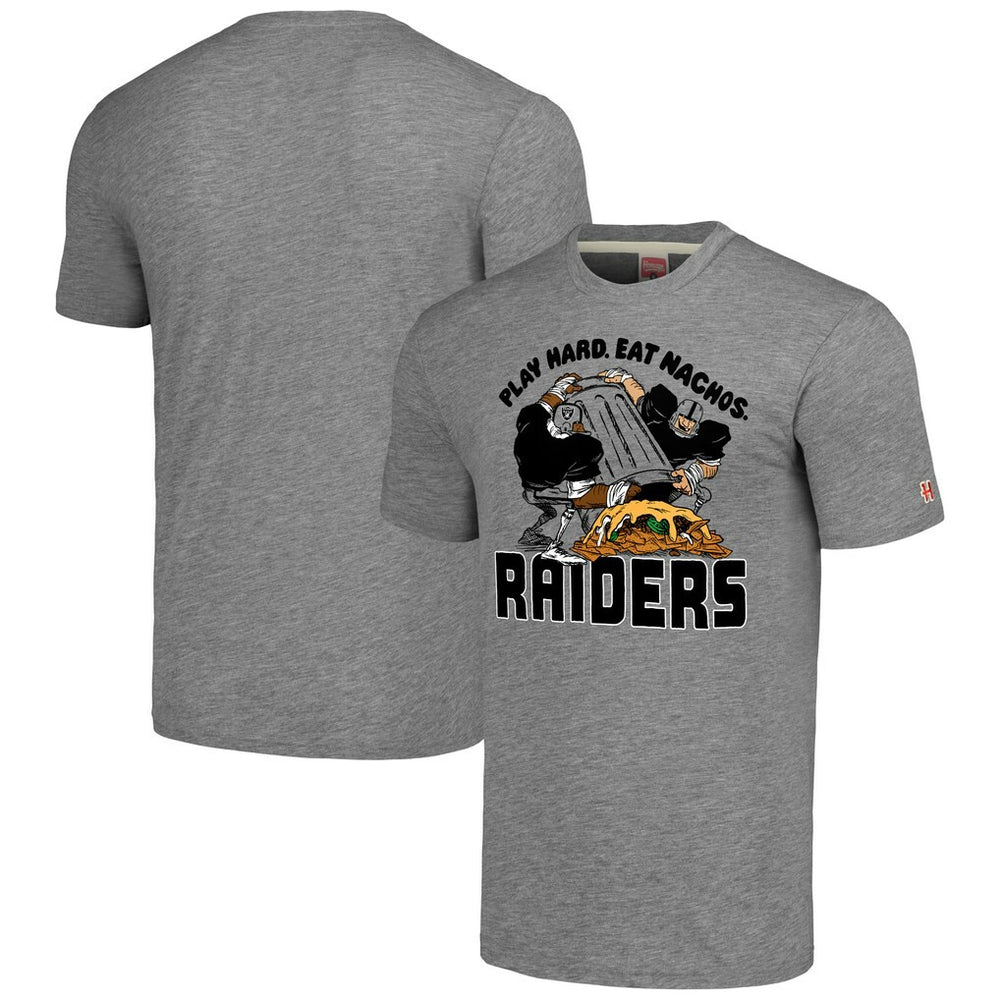 Las Vegas Raiders Homage Unisex NFL x Guy Fieri’s Flavortown Tri-Blend T-Shirt Gray
