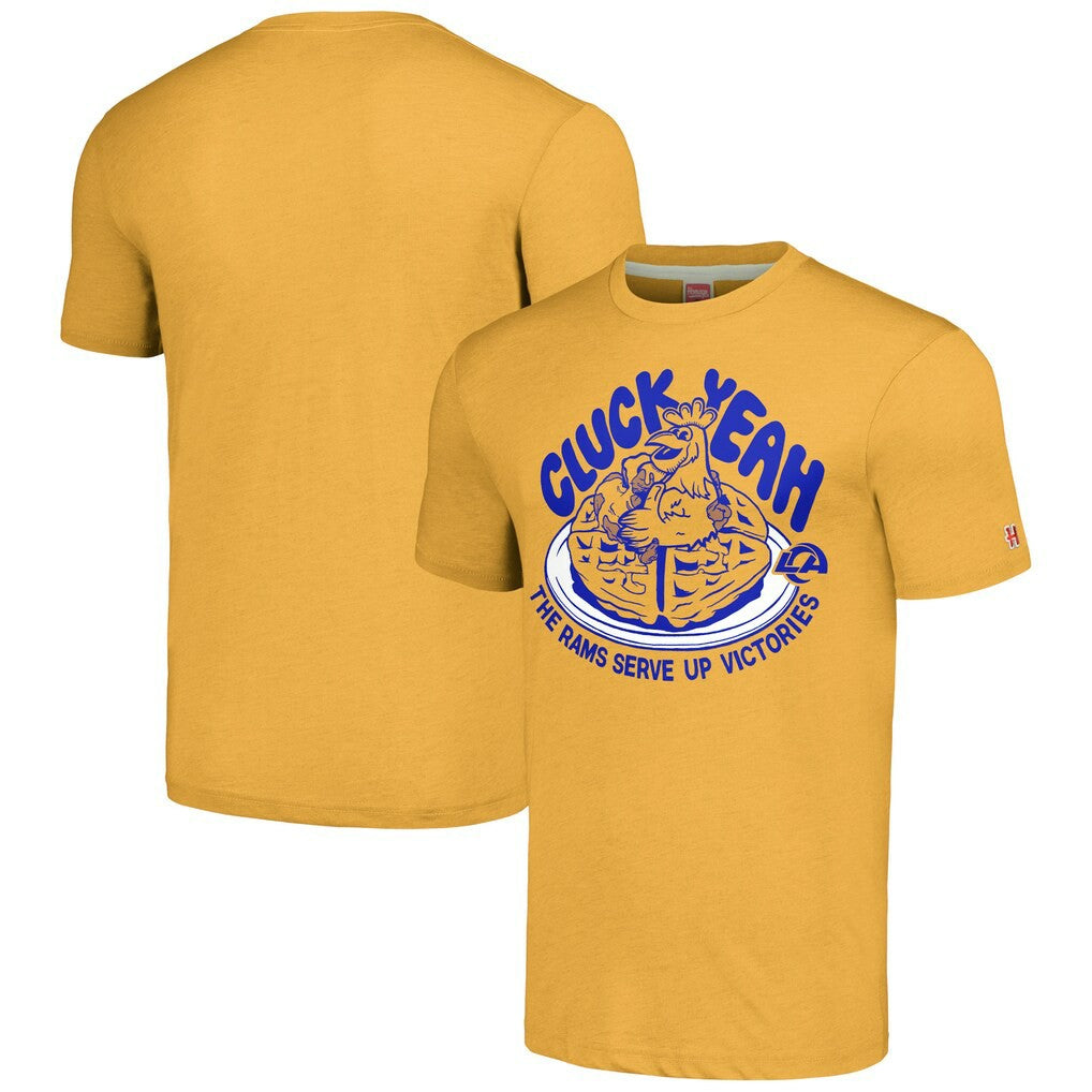 Los Angeles Rams Homage Unisex NFL x Guy Fieri’s Flavortown Tri-Blend T-Shirt Gold