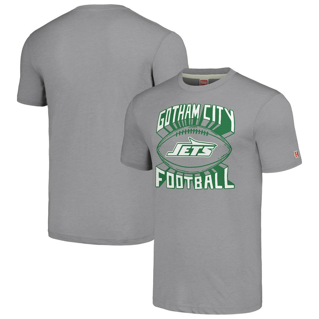 New York Jets Homage Hyper Local Tri-Blend T-Shirt Gray