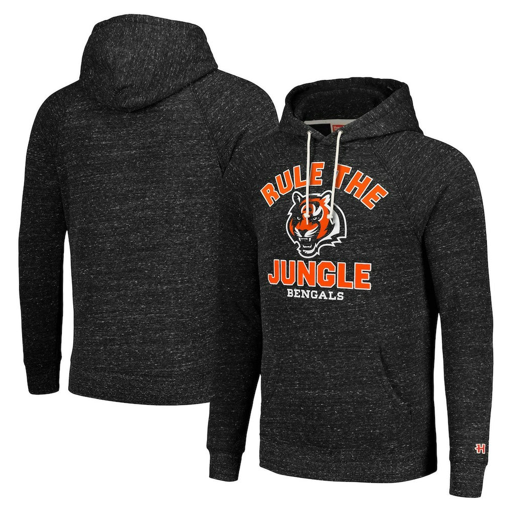 Cincinnati Bengals Homage Unisex Hyperlocal Raglan Pullover Hoodie Charcoal