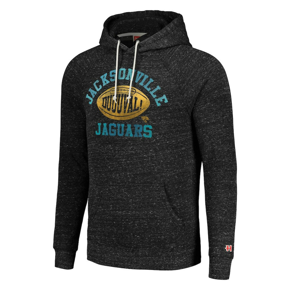 Jacksonville Jaguars Homage Unisex Hyperlocal Raglan Pullover Hoodie Heather Charcoal