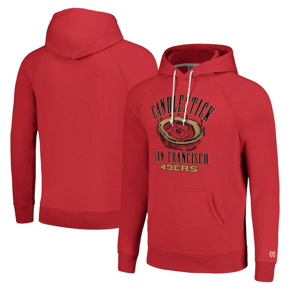 San Francisco 49ers Homage Unisex Hyperlocal Raglan Pullover Hoodie Scarlet