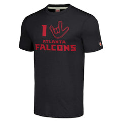 Atlanta Falcons Homage Unisex The NFL ASL Collection by Love Sign Tri-Blend T-Shirt Charcoal